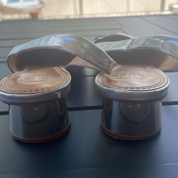 Tory Burch silver slingback block heels - Picture 9 of 12